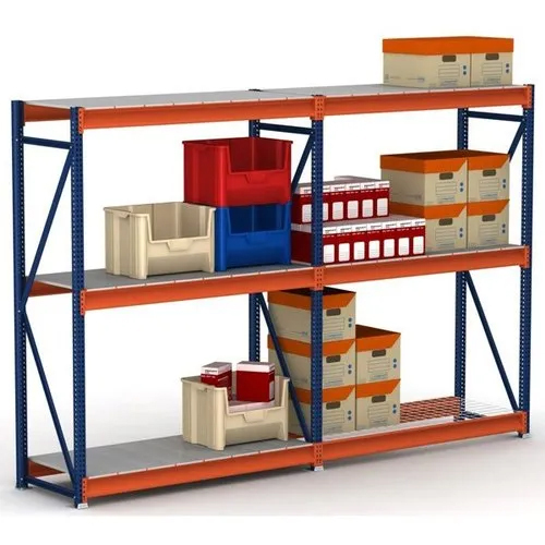 Light Duty Storage Racks - Steel, 2.5 Meter Height, Orange-Blue | High Quality, Double Sided Shelving, Powder Coated Finish for Industrial Warehousing