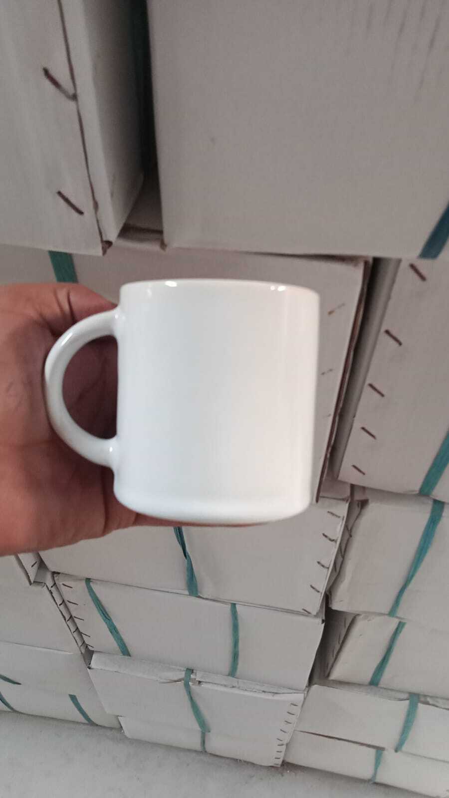 Ceramic Promotional Coffee Cup - 3.5x4 Inches, White Color | Customizable, Durable, Microwave & Dishwasher Safe, C-shaped Handle, 11 Ounce Capacity, Branding Opportunity