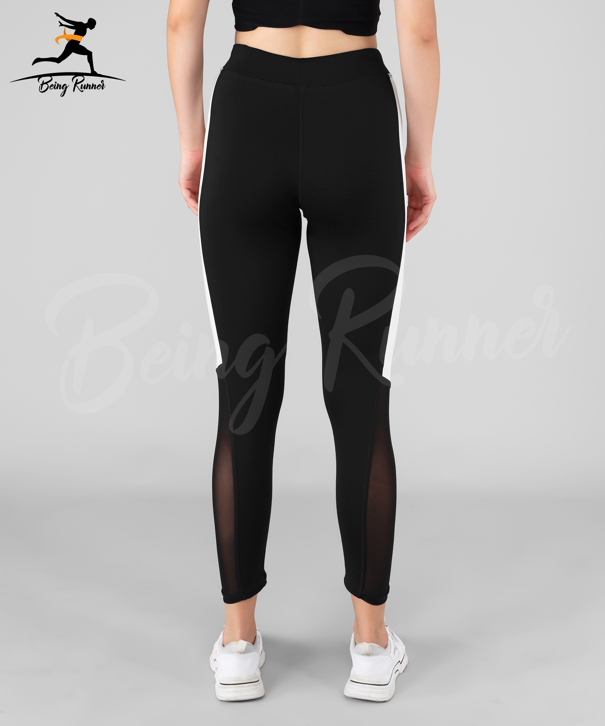 Being Runner - Spandex 4 Way Lycra, Custom Sizes Available | Stylish Black Mesh Net Yoga Pants With Pocket, Slim Fit Design, Perfect For Summer Workouts