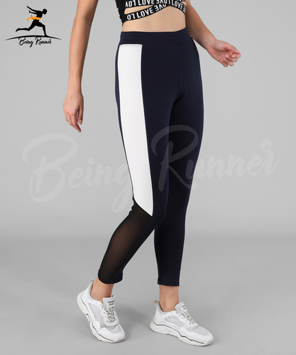 बीइंग रनर नेवी ब्लू योगा पैंट और लेगिंग्स पॉकेट एज ग्रुप के साथ: वयस्क