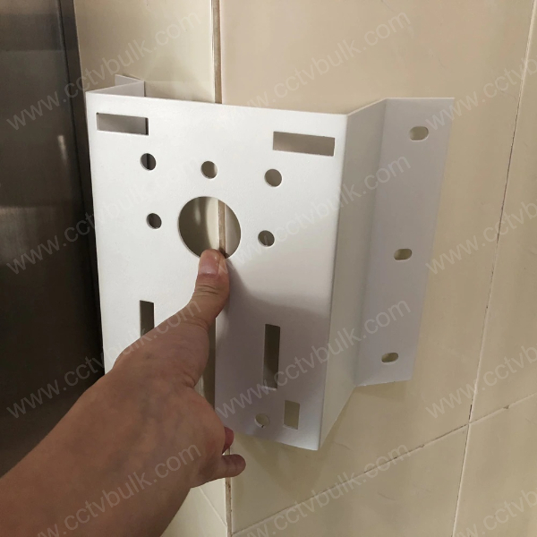 Cctv Ptz Corner Stand - Metal, 175x155x105mm, White, 2mm Thickness, Supports 4 & 7 Inch Dome Cameras, Max Weight 25kg