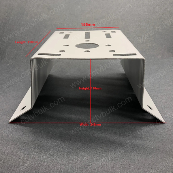 Cctv Ptz Corner Stand - Metal, 175x155x105mm, White, 2mm Thickness, Supports 4 & 7 Inch Dome Cameras, Max Weight 25kg