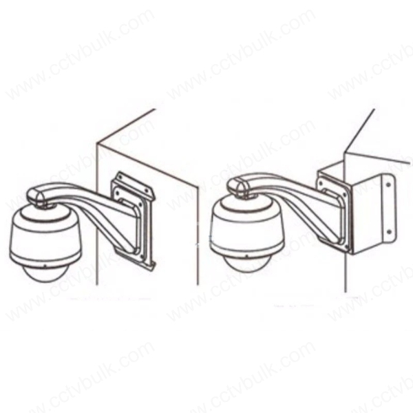 Cctv Ptz Corner Stand - Metal, 175x155x105mm, White, 2mm Thickness, Supports 4 & 7 Inch Dome Cameras, Max Weight 25kg