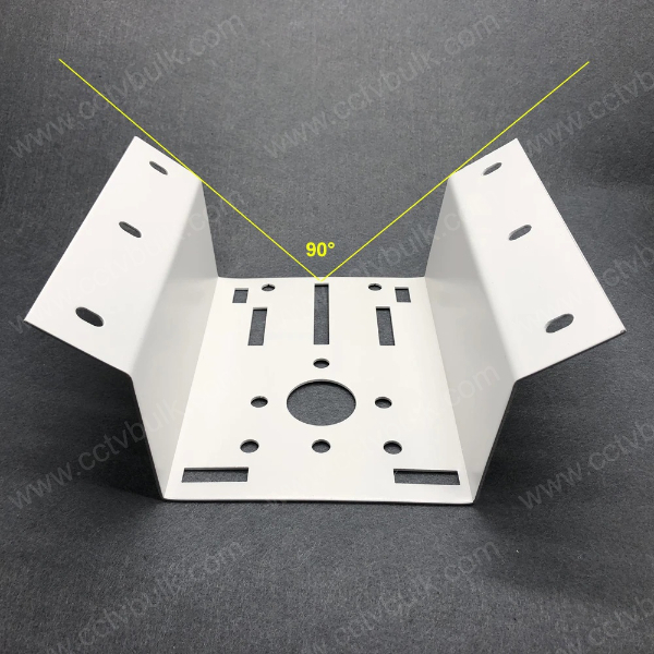 Cctv Ptz Corner Stand - Metal, 175x155x105mm, White, 2mm Thickness, Supports 4 & 7 Inch Dome Cameras, Max Weight 25kg