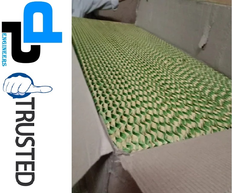 Evaporative Cooling Pad - 100 Gsm, Dimensions 600x600x50 Mm To 1800x600x300 Mm, Green/brown Color | Ideal For Livestock, Greenhouses, Industrial Applications, Quick Deliveries, Excellent Water Retention, Custom Sizes Available