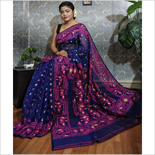 कॉटन सिल्क टिन पाटा साड़ी