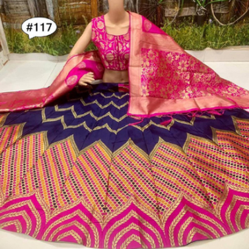 Blue And Pink Ladies Designer Lehengha