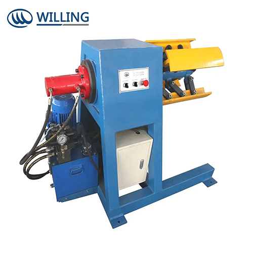 मैनुअल डेकोइलर सिंपल मेटल स्ट्रिप कॉइल डेकोइलर स्ट्रेटनर मशीन