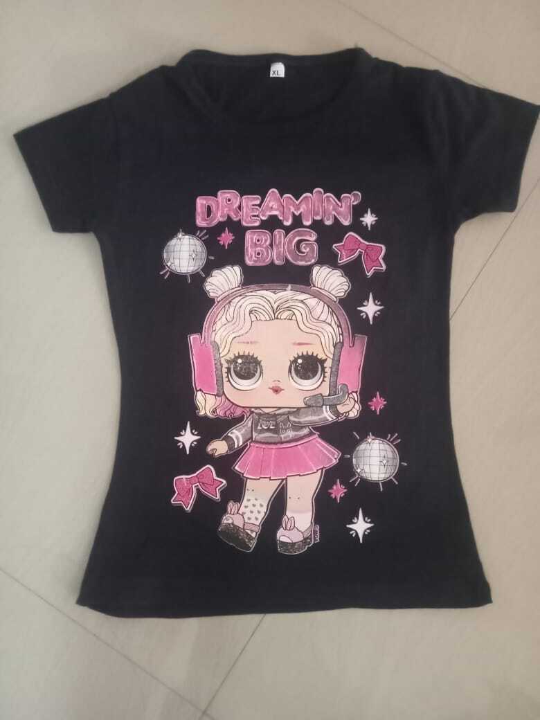 Girls Premium Tops - Cotton Blend, Sizes S/m/l | Breathable, Washable, Short Sleeves, Printed Pattern, Modern Style, Mix Color