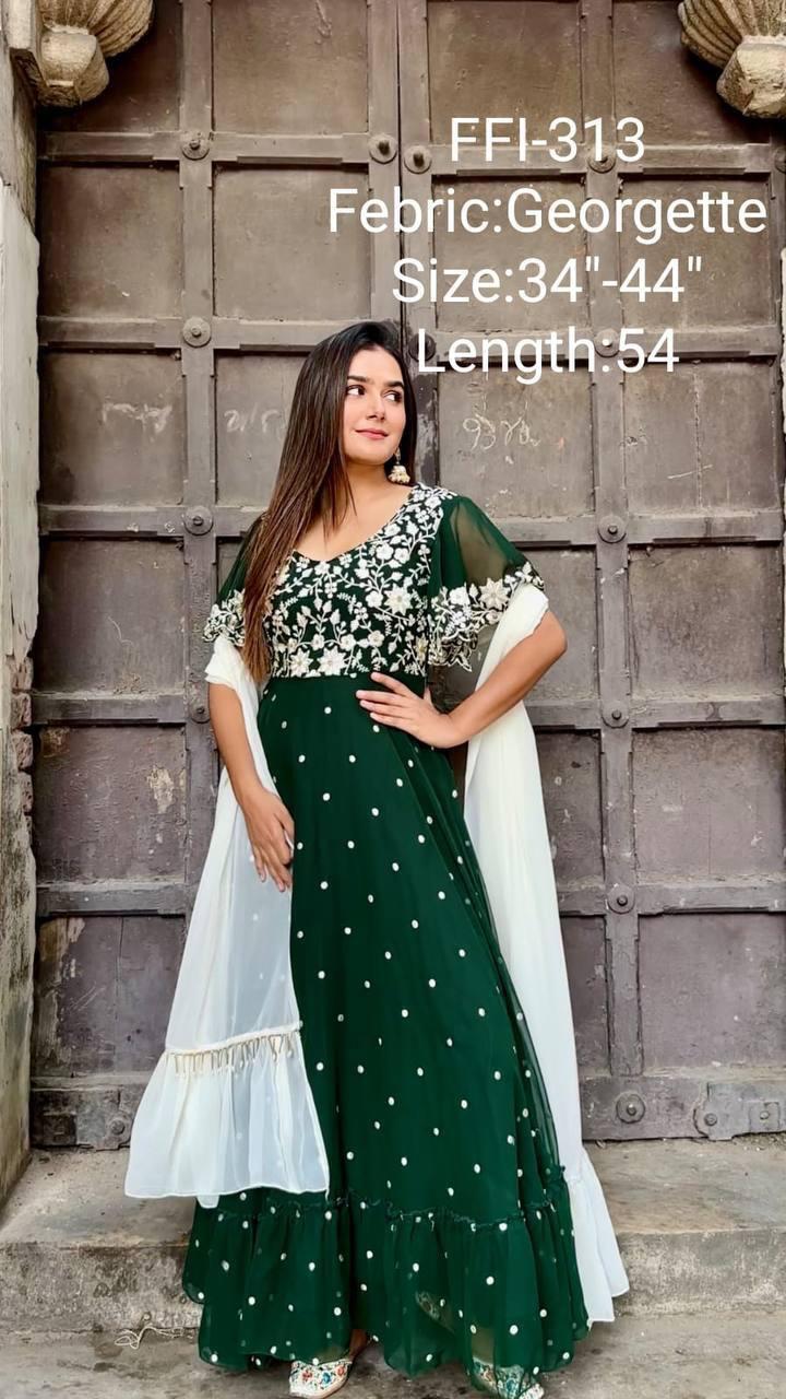 Georgette Green Kurti