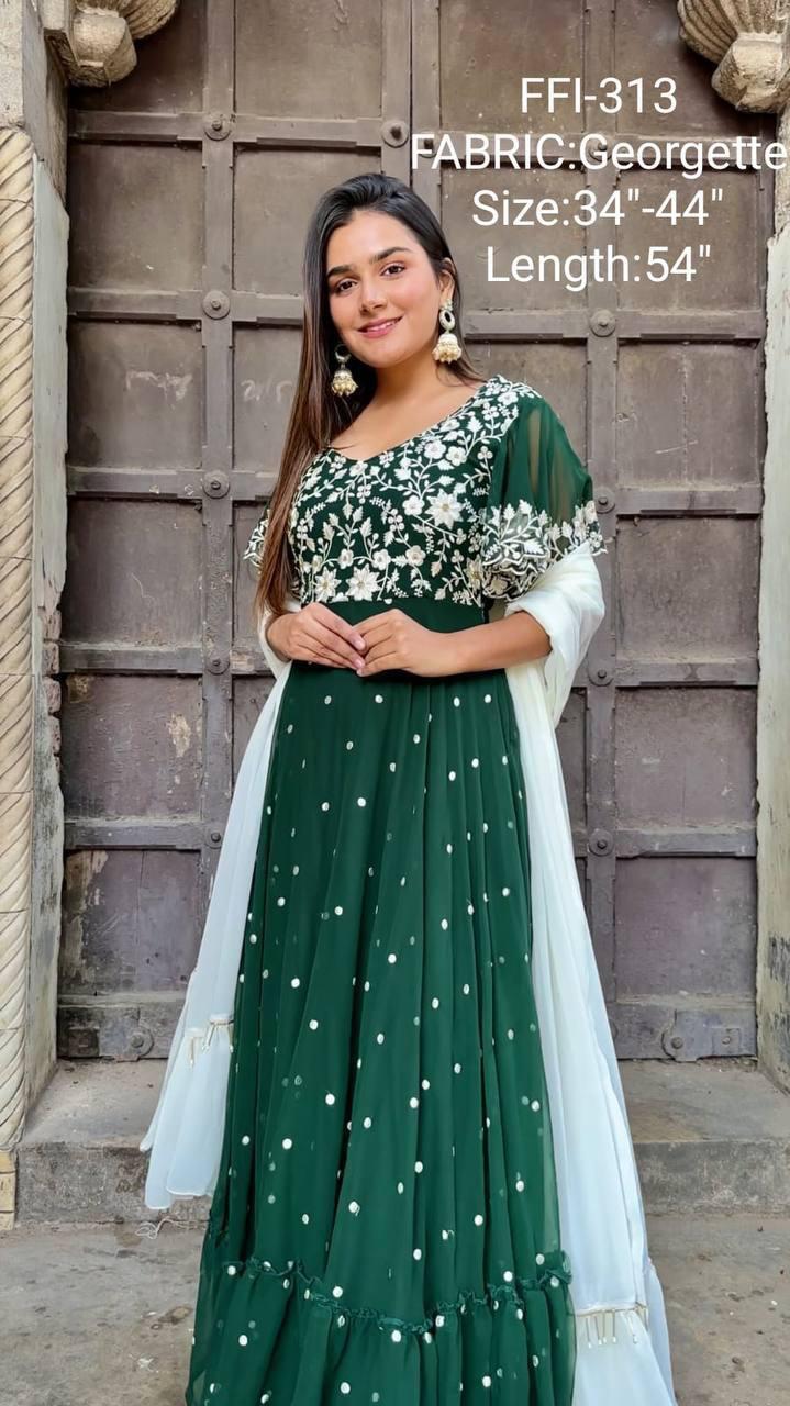Georgette Green Kurti