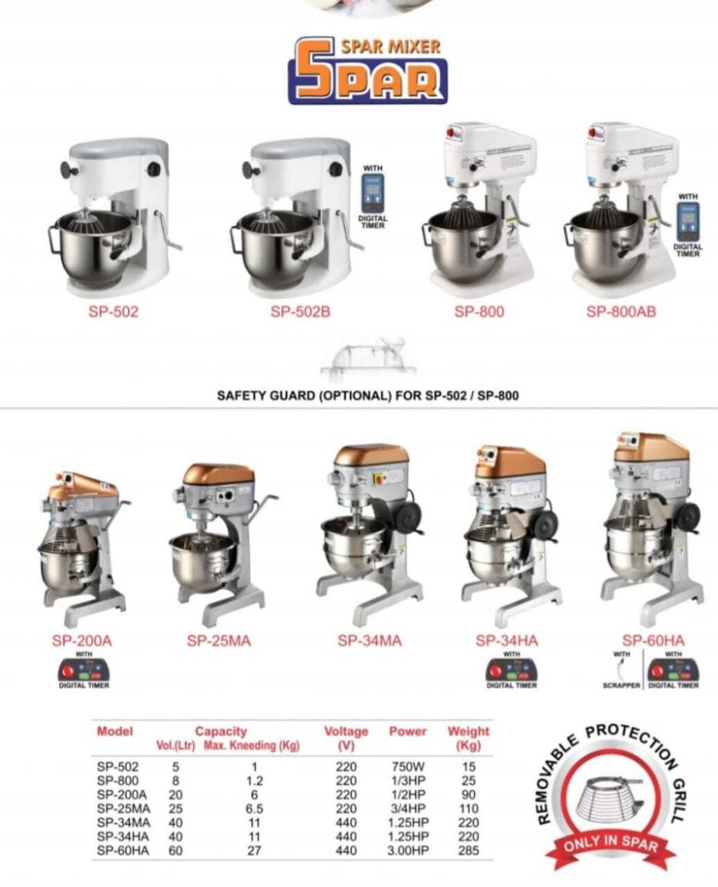 Spar Mixer - Application: Food Preparation