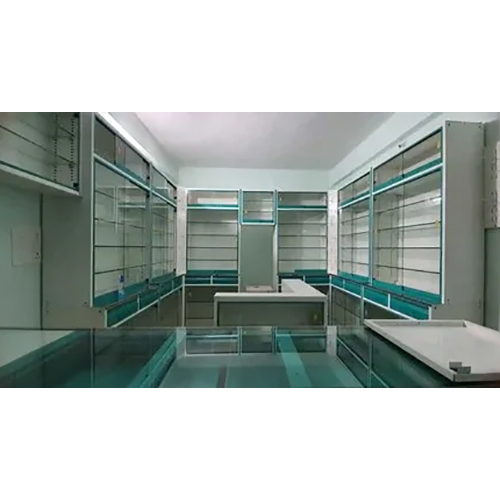 Steel Pharmacy Store Glass Rack