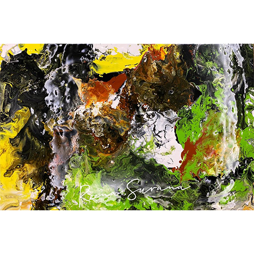 ऐक्रेलिक पोर पेंटिंग का आकार: 16X24 इंच