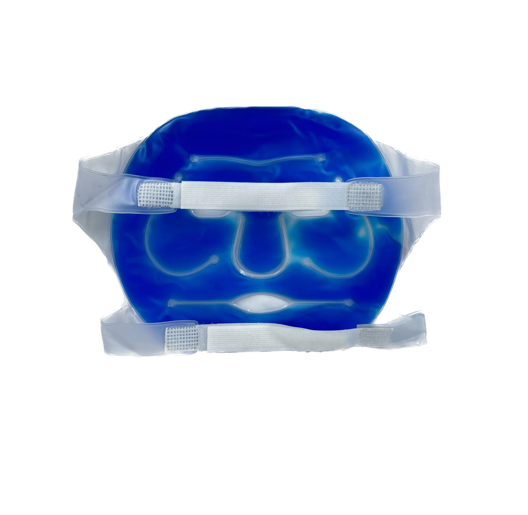 Gel Face Mask - Antifreeze Gel, 630x200 Mm, Blue/green/yellow/orange | Cooling Face, Pvc Material, Adjustable Velcro, Single Use