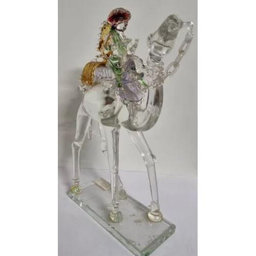 Transparent Decorative Camel Glass Statue