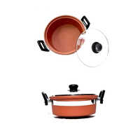 ब्राउन 1.5 लीटर ग्लास लिड मीडियम कड़ाही