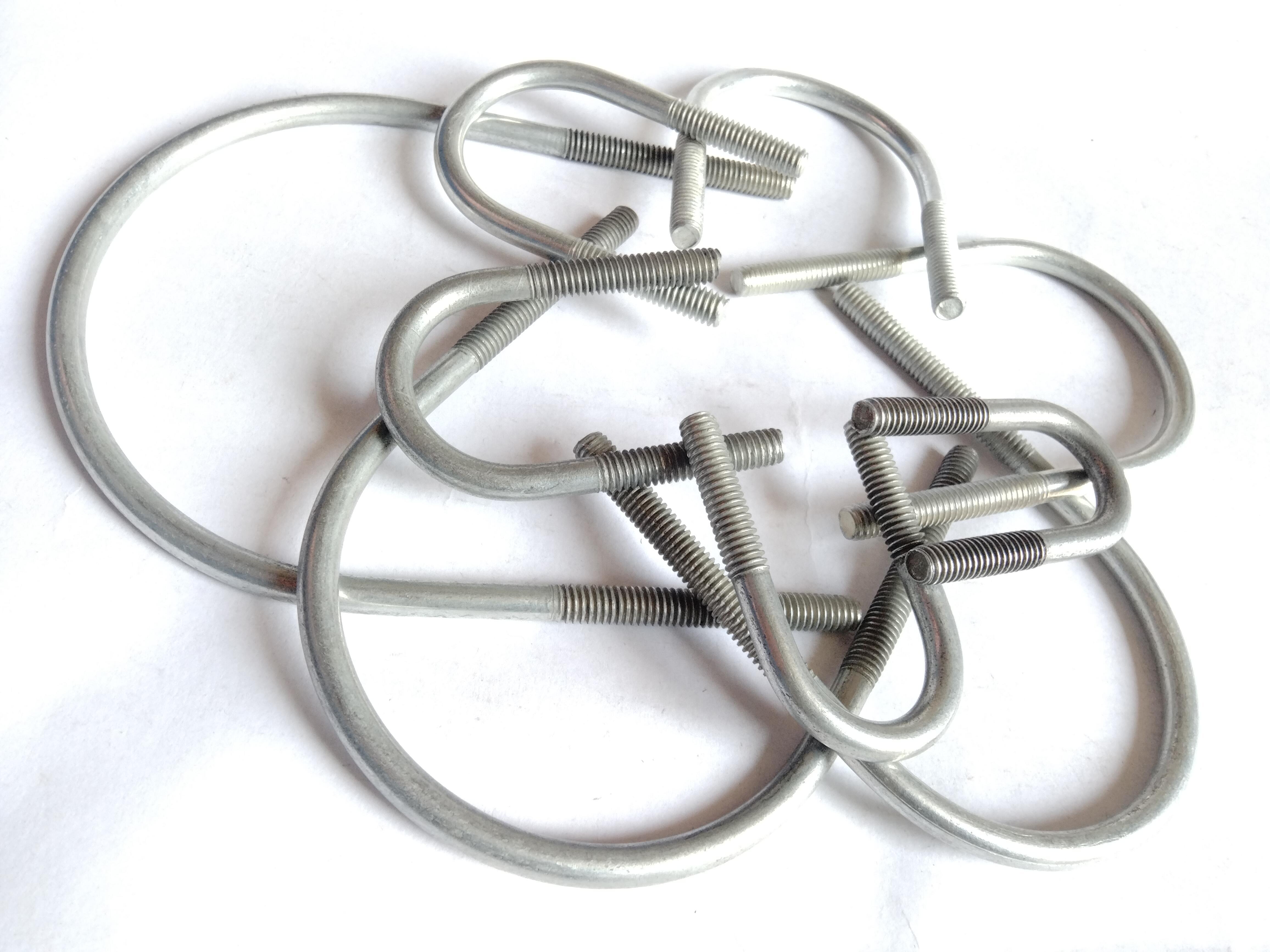 U Bolt - Steel, Variable Diameter, U-shaped, Zinc Plated Finish, Machine Thread Type | Corrosion Resistance, Durable Material, Easy Installation, Secure Fastening, Versatile Use