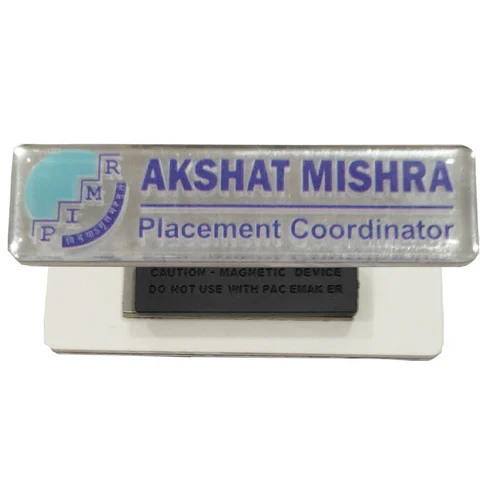 Customized Silver Name Badges - Badge Type: Pin