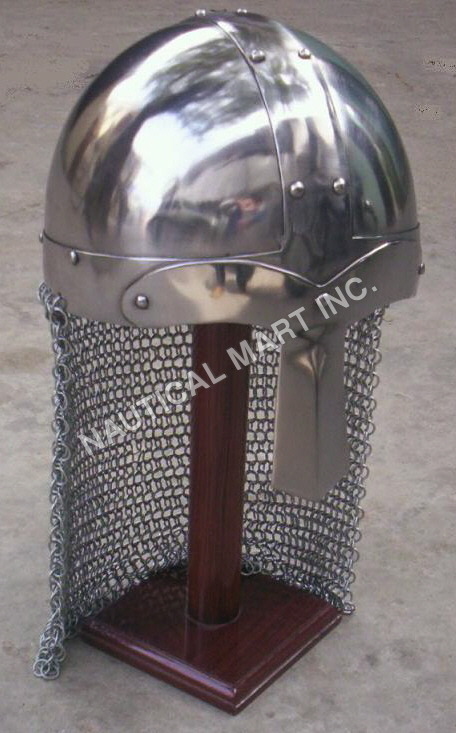 Norman Crusader Armor Helmet with Chain Mail