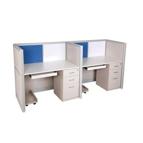 व्हाइट एंड ब्लू गीकेन ऑप्टिमा ऑफिस वर्कस्टेशन