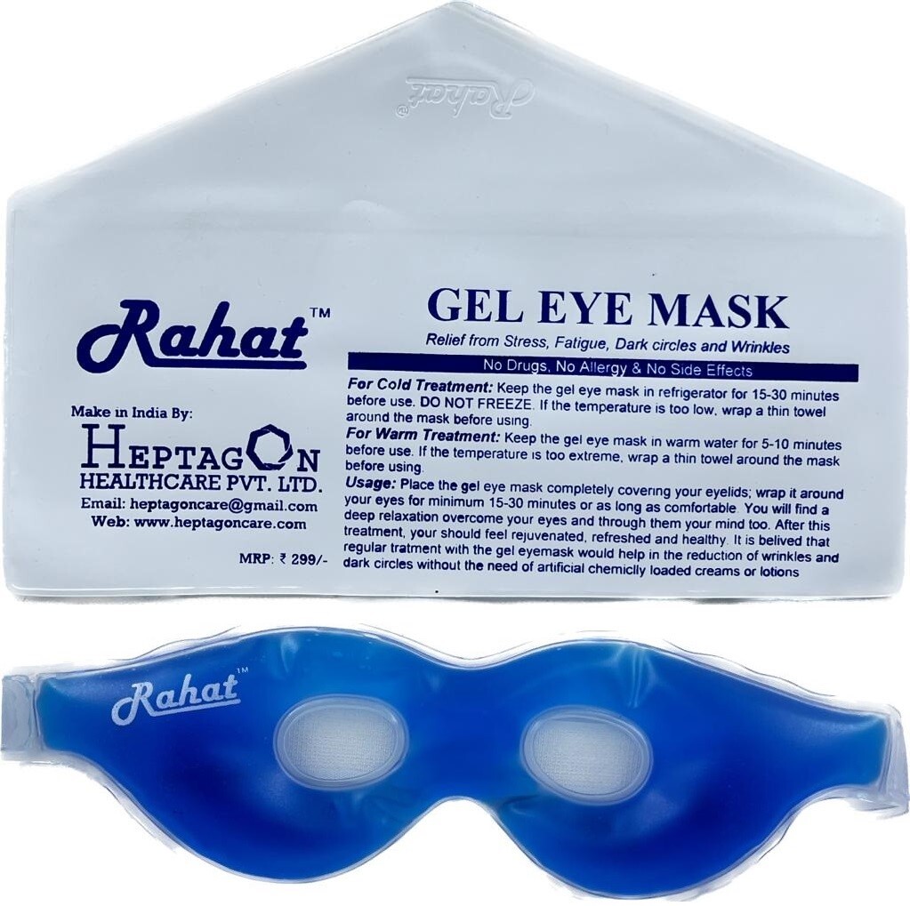 Rahat Gel Eye Mask - Antifreeze Gel, 600x75 Mm, Blue/green/yellow/orange | Waterproof, For Men & Women, Normal Skin, Personal Care