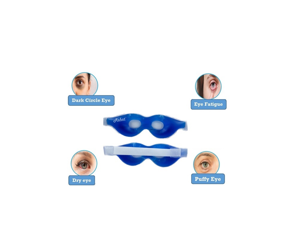 Rahat Gel Eye Mask - Antifreeze Gel, 600x75 Mm, Blue/green/yellow/orange | Waterproof, For Men & Women, Normal Skin, Personal Care