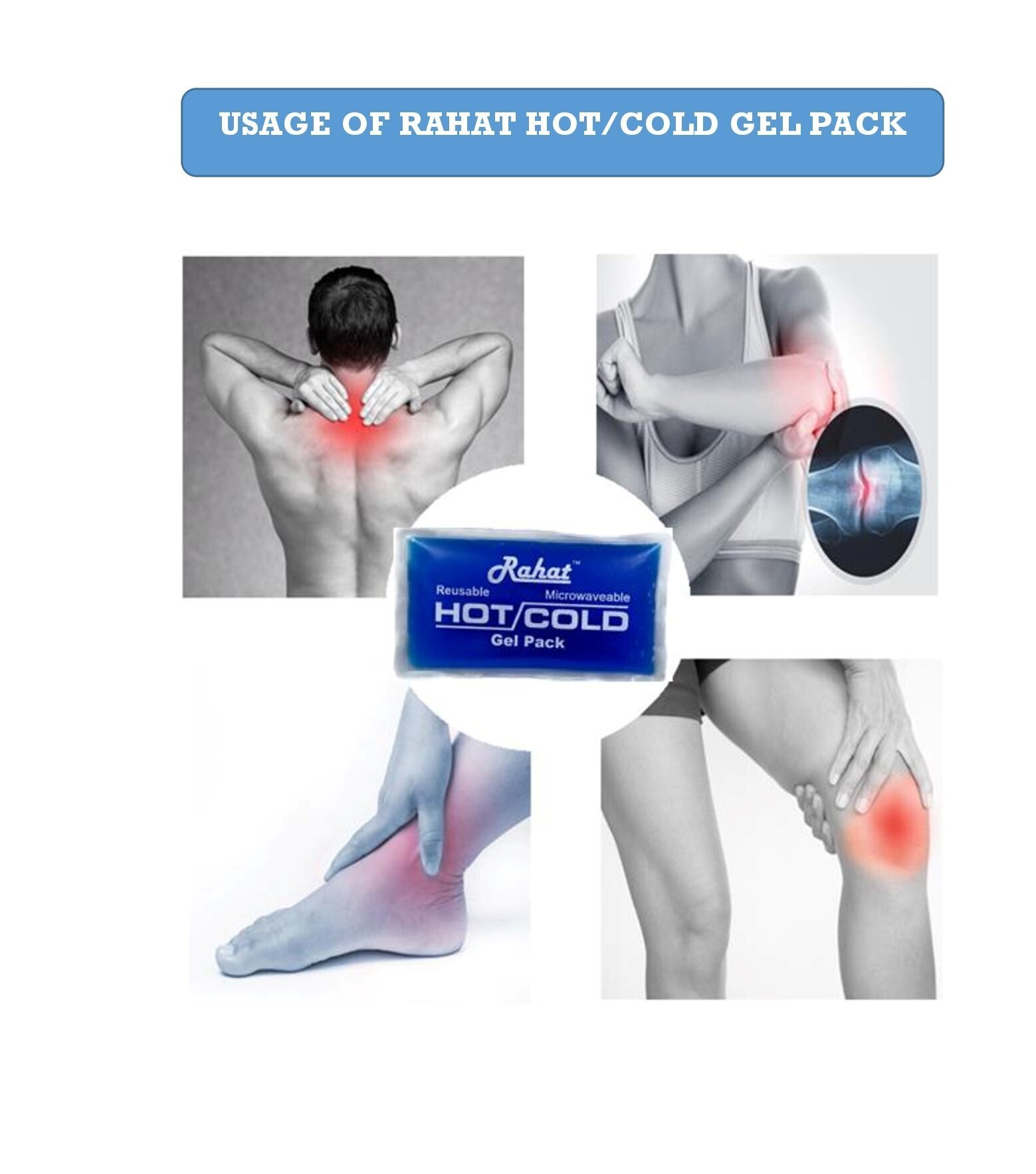 Rahat Hot And Cold Gel Pack For Quick Relief From Pain - Color: Blue