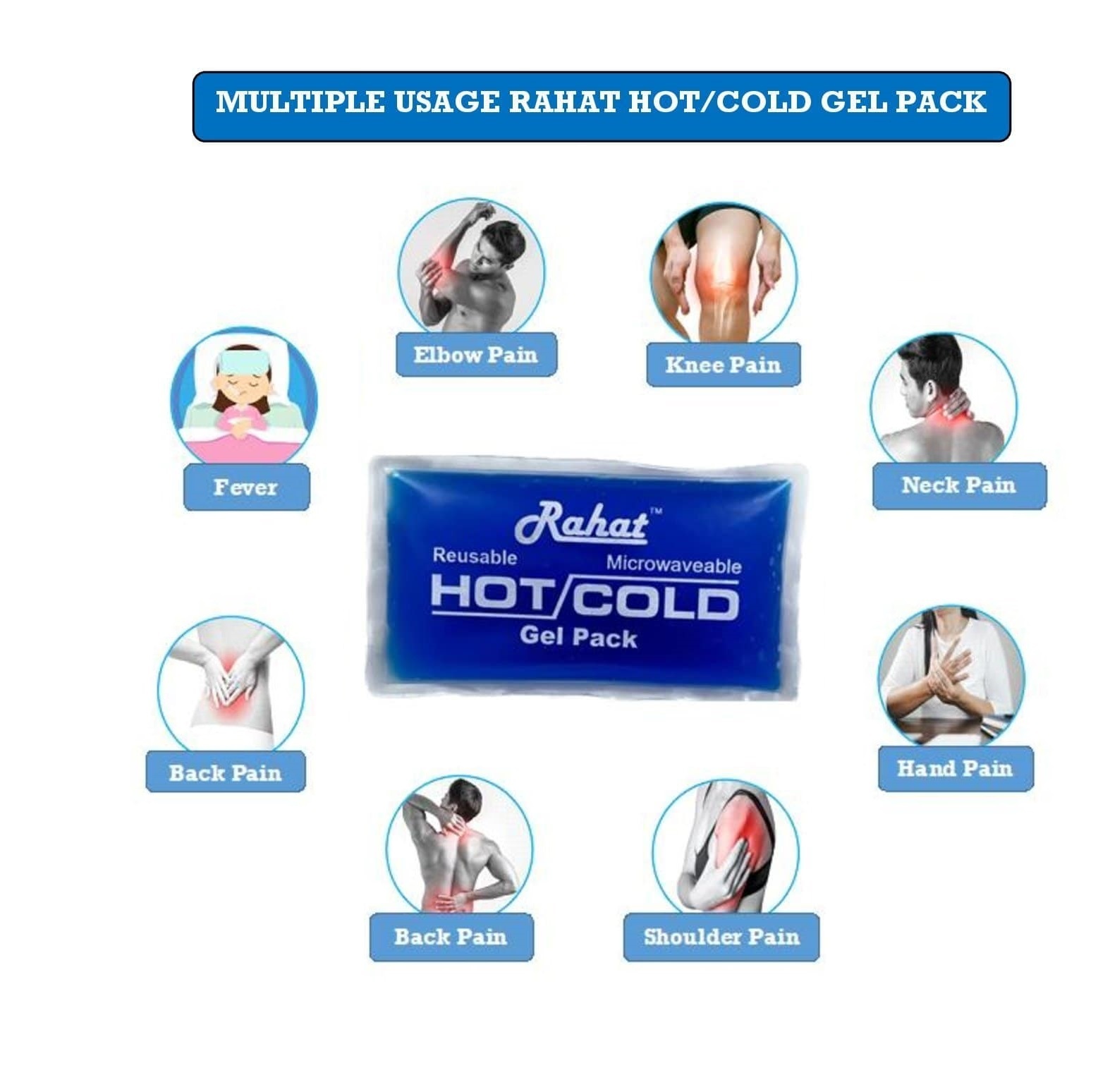 Rahat Hot And Cold Gel Pack For Quick Relief From Pain - Color: Blue