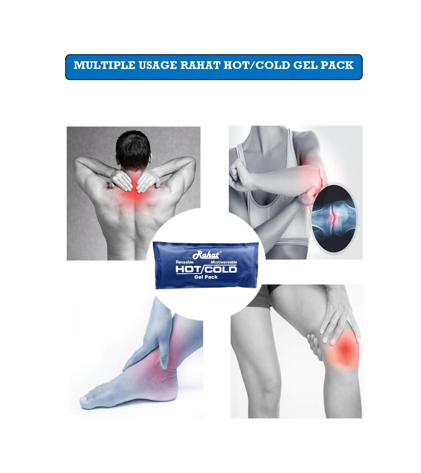 Hot And Cold Gel Pack - Navy Blue, 11x5 Inch | Stress Reduction Therapy Equipment, Pain Relief And Personal Care