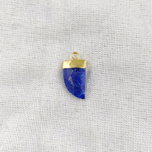 Same As Photo Dyed Sapphire Gemstone Horn Shape 16x10mm Electroplated Charms