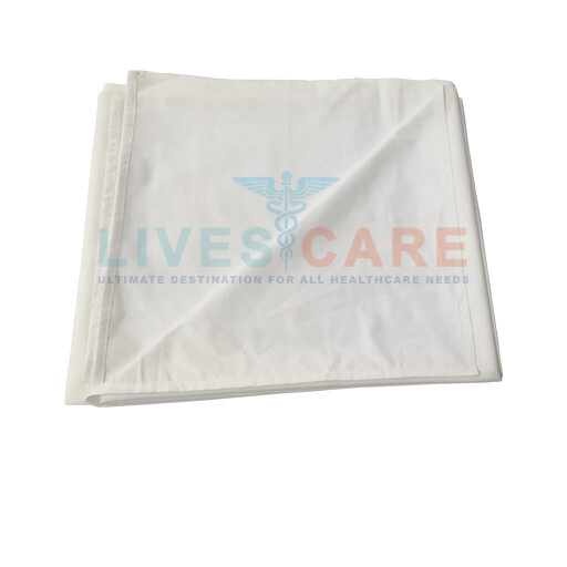 Hospital Bed Sheet - Polyester Cotton Mixed Fabric / 260 X 148cm, White / Green / Blue, Woven, Washable, Autoclavable & Reusable