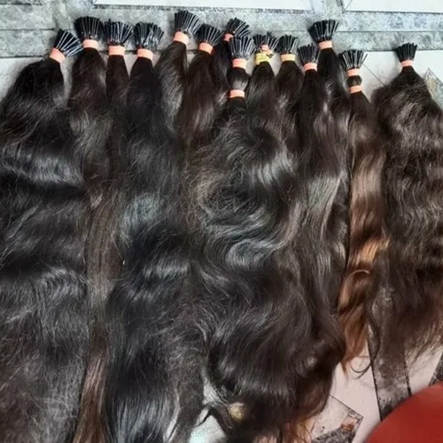 ब्लैक सिल्की आई टिप हेयर एक्सटेंशन