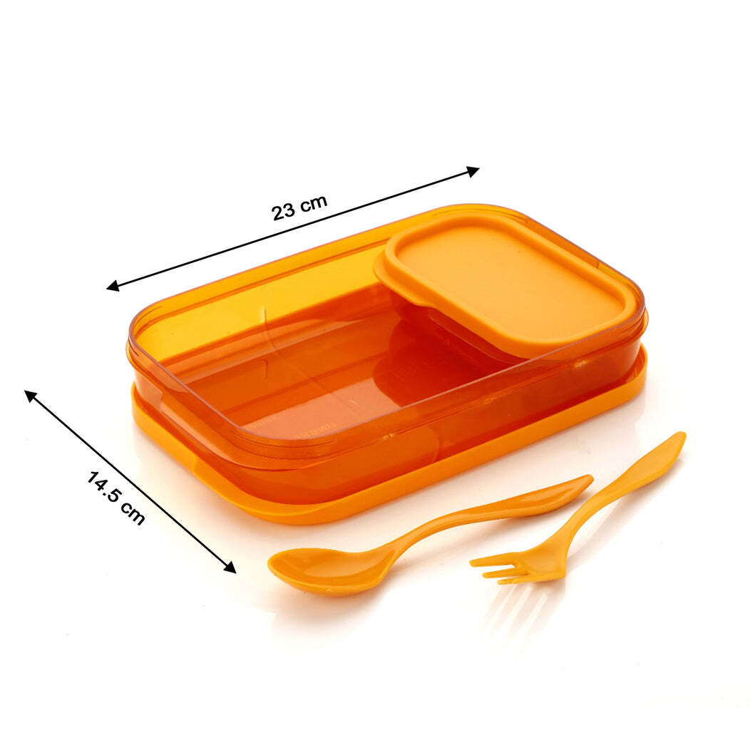 Premium Lunch Box(2044) - Plastic, 24x15x5 Cm | Unique Quadrate Compartment, Leakproof Design, Kid-friendly Latches, Bpa Free, Dishwasher Safe