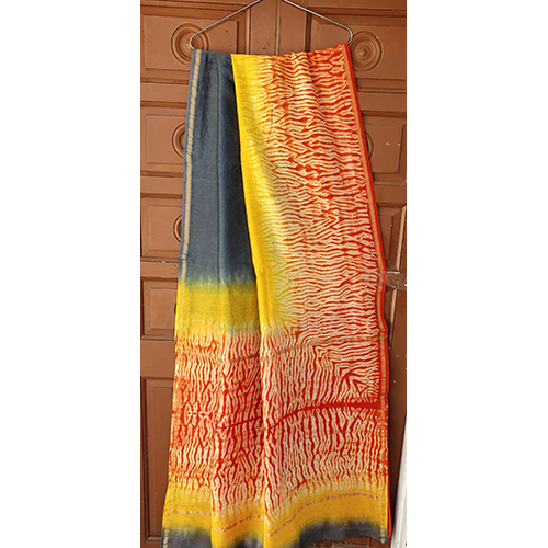 Printed Indian Jaipuri Chanderi Silk Saree