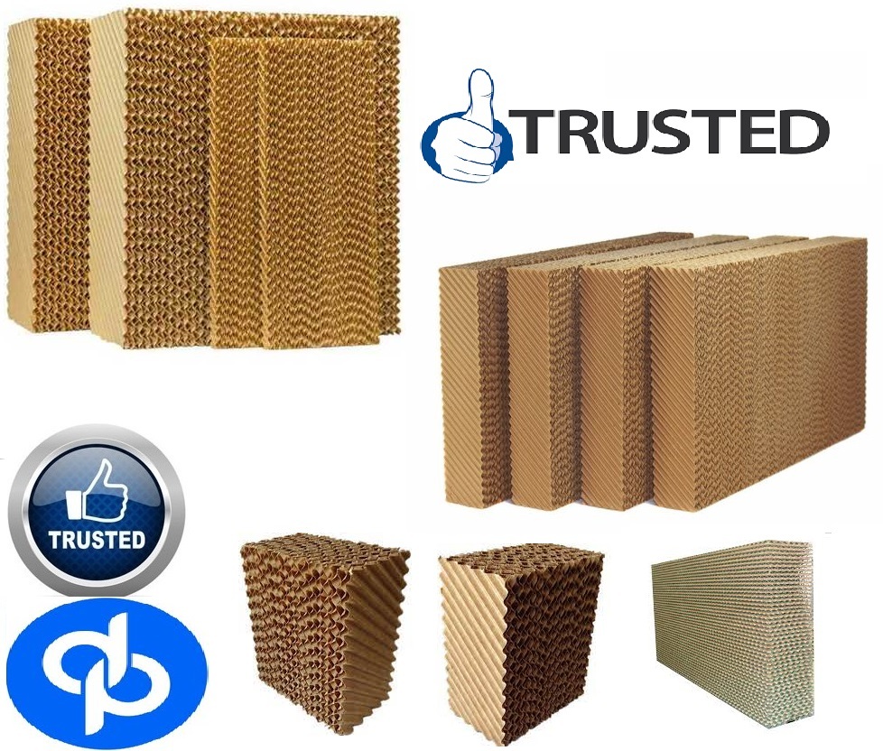 Evaporative Cellulose Cooling Pad - Various Sizes (600x600mm To 1800x600mm), Brown Color, Durable, Economical, Ideal For Greenhouses And Livestock