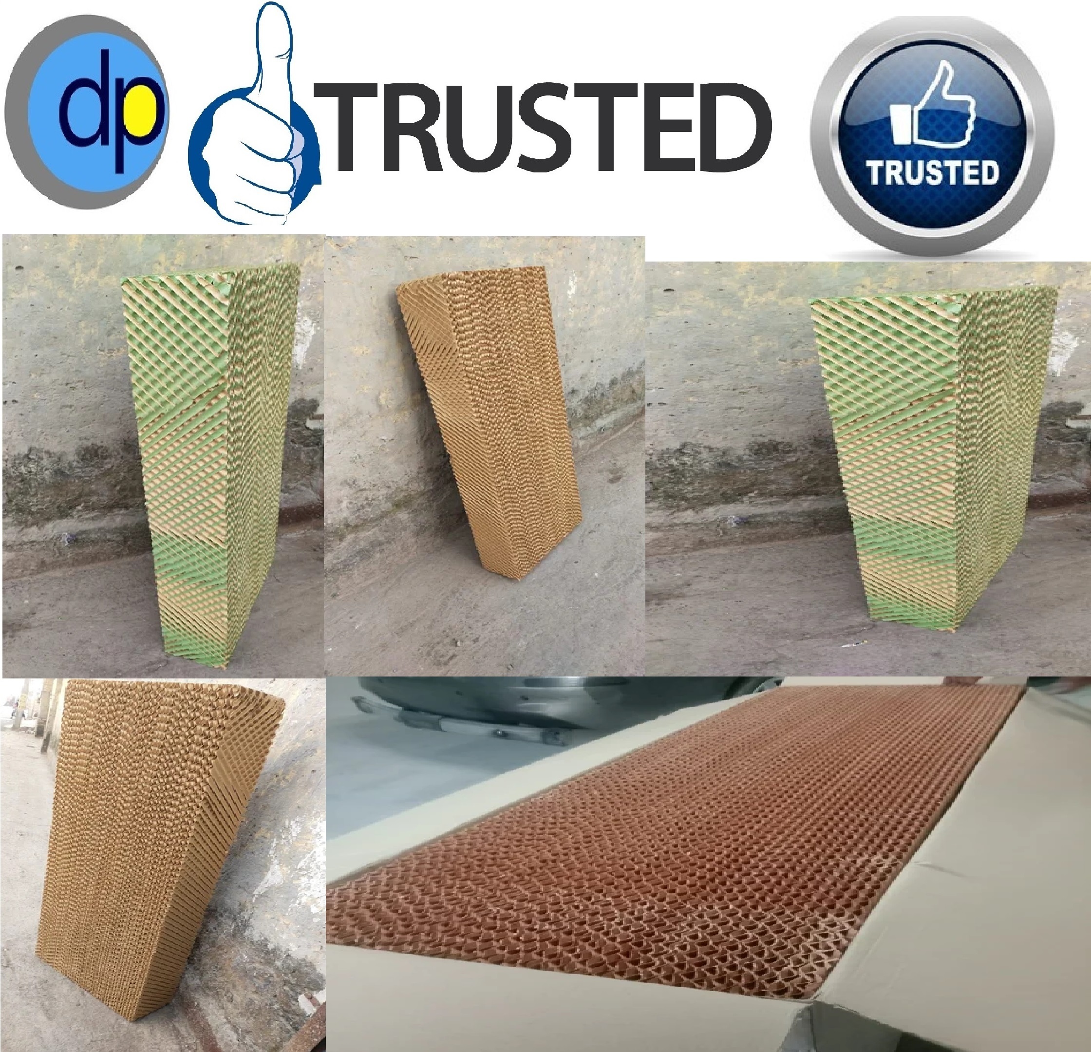 Evaporative Cellulose Cooling Pad - Various Sizes (600x600mm To 1800x600mm), Brown Color, Durable, Economical, Ideal For Greenhouses And Livestock