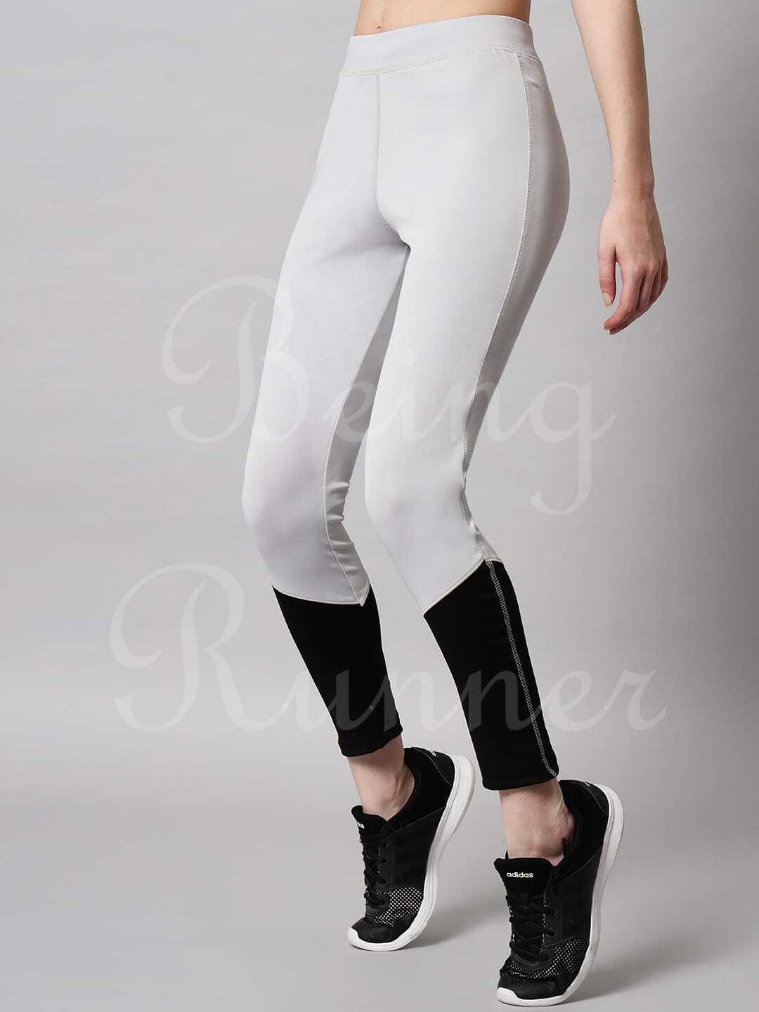 Being Runner Light Grey Women Yoga Pant And Tights With Pocket - Spandex, Multiple Sizes (S-xxxl) , Slim Fit, 4-way Lycra, Cool Max Technology, Solid Design