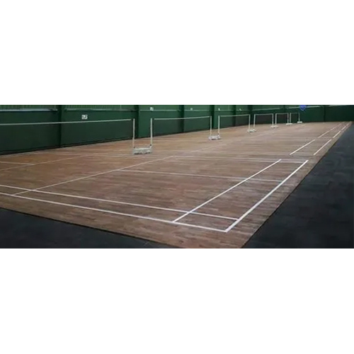 ब्राउन टीक वुड बैडमिंटन कोर्ट फ़्लोरिंग