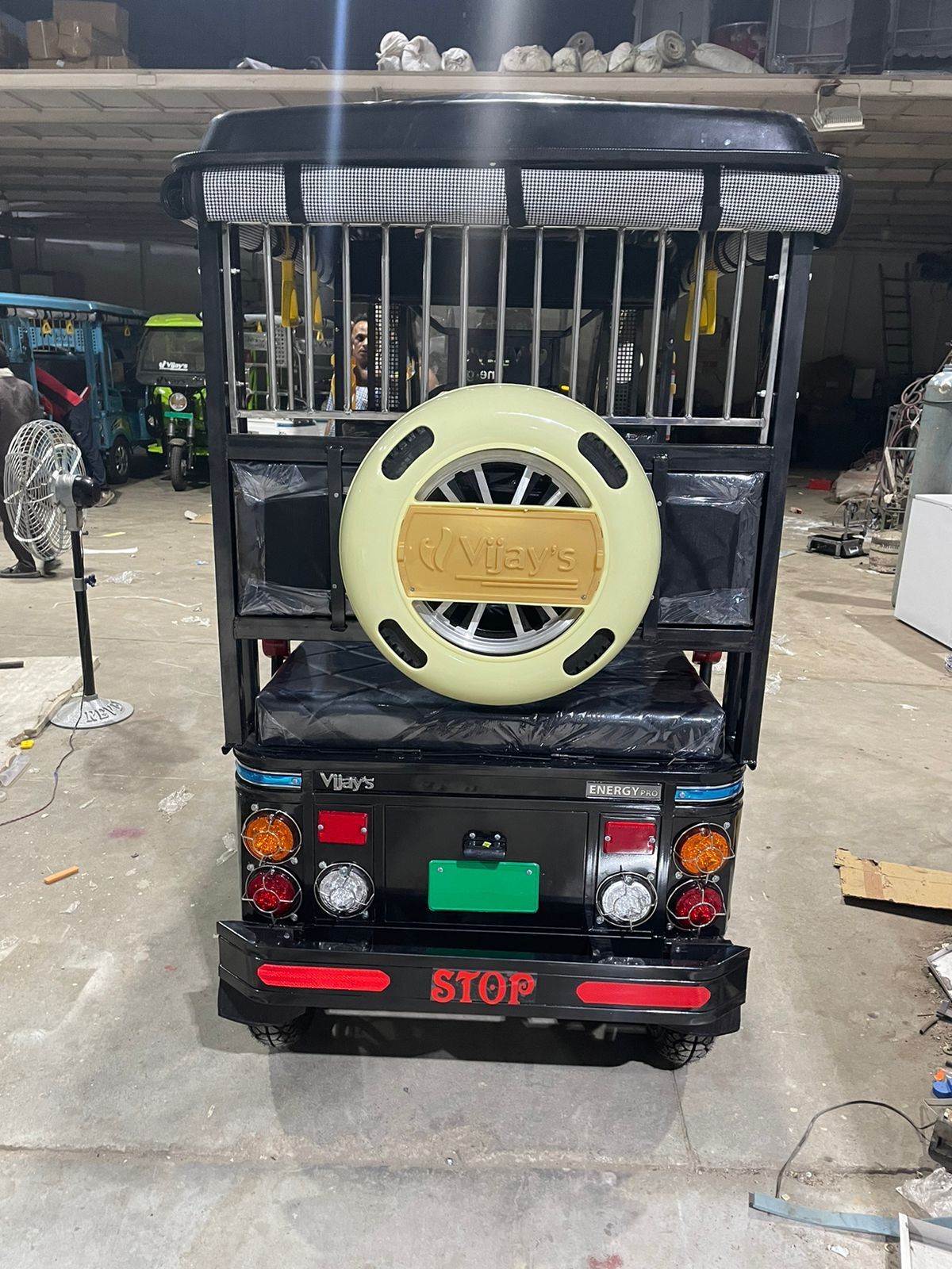 Electric Passenger Rickshaw - Color: Red