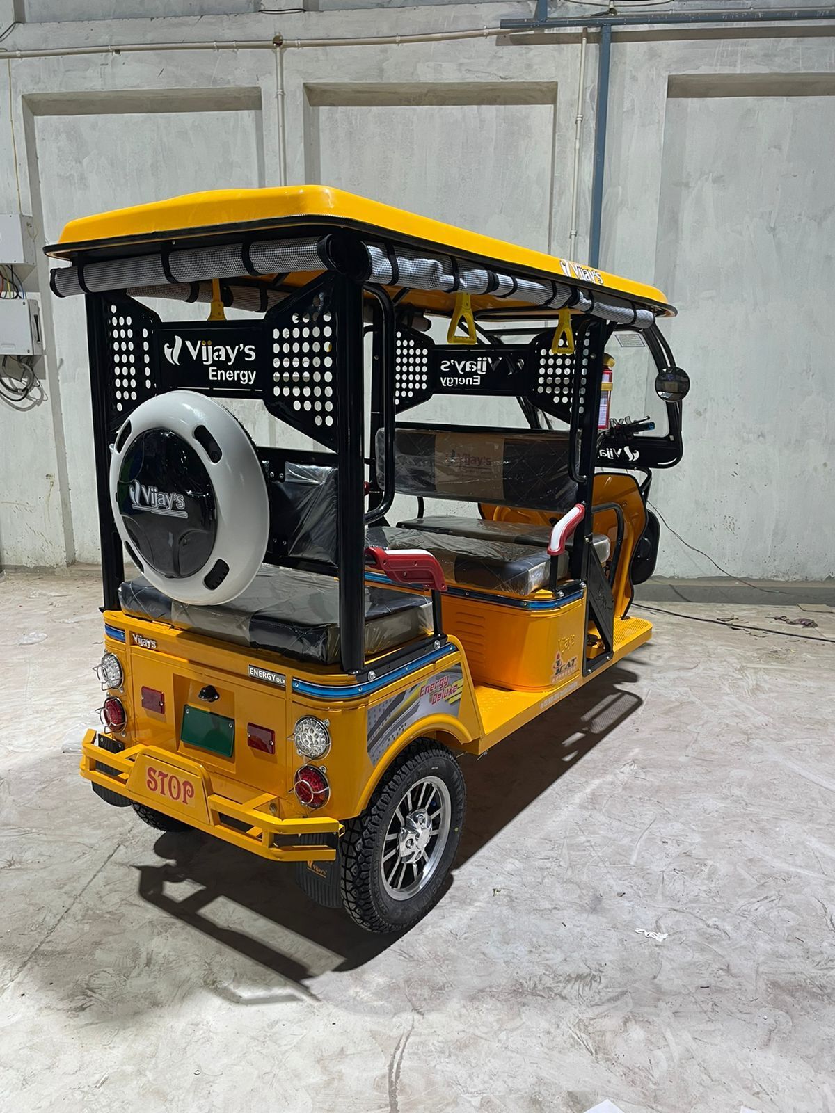 Electric Passenger Rickshaw - Color: Red