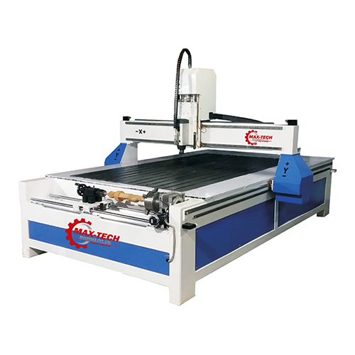 SC-1325 CNC Router Machine - Stainless Steel, Industrial Use, Electric Power Source | Automatic Operation, Front Rotary Axis for Cylindrical Engraving