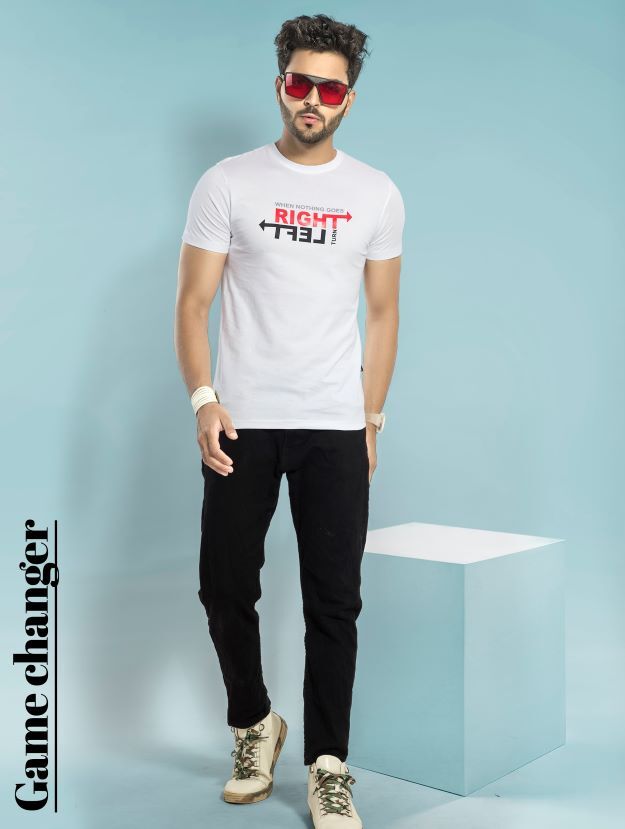 Cotton Mens Chest Print Tshirt