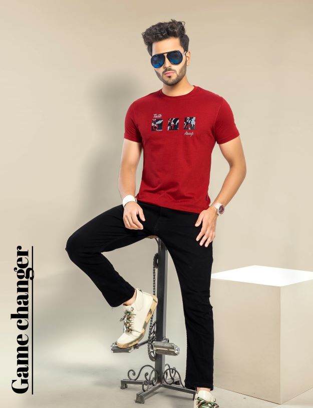 Cotton Mens Chest Print Tshirt