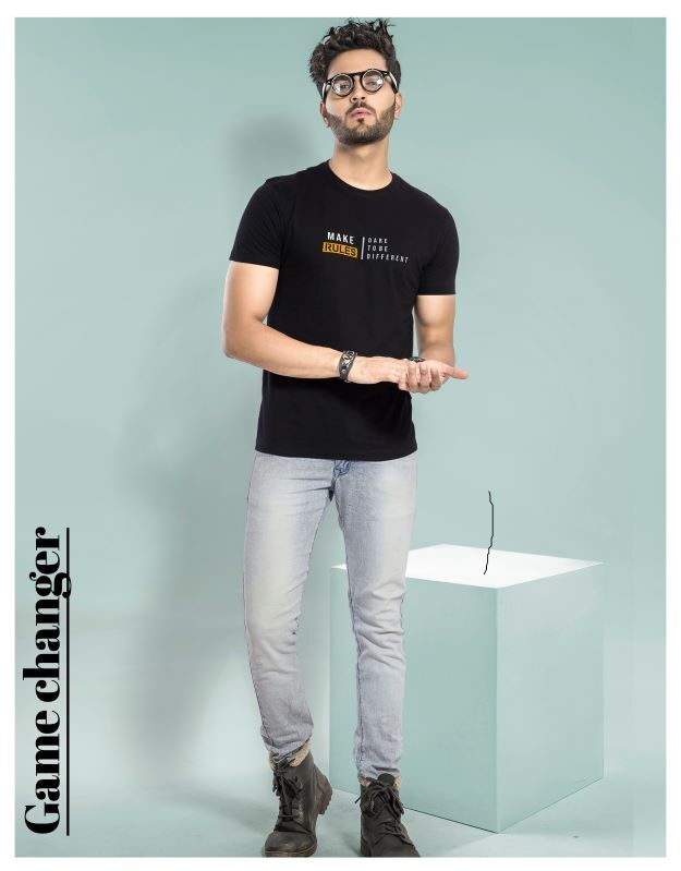 Cotton Mens Chest Print Tshirt