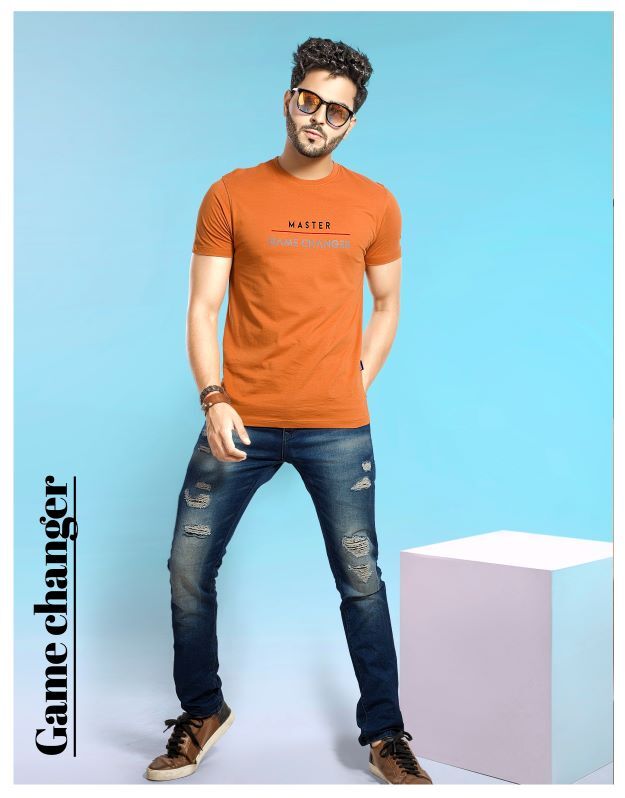 Cotton Mens Chest Print Tshirt