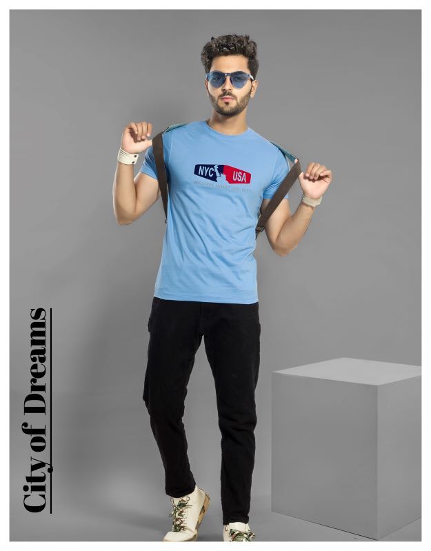 Cotton Mens Chest Print Tshirt