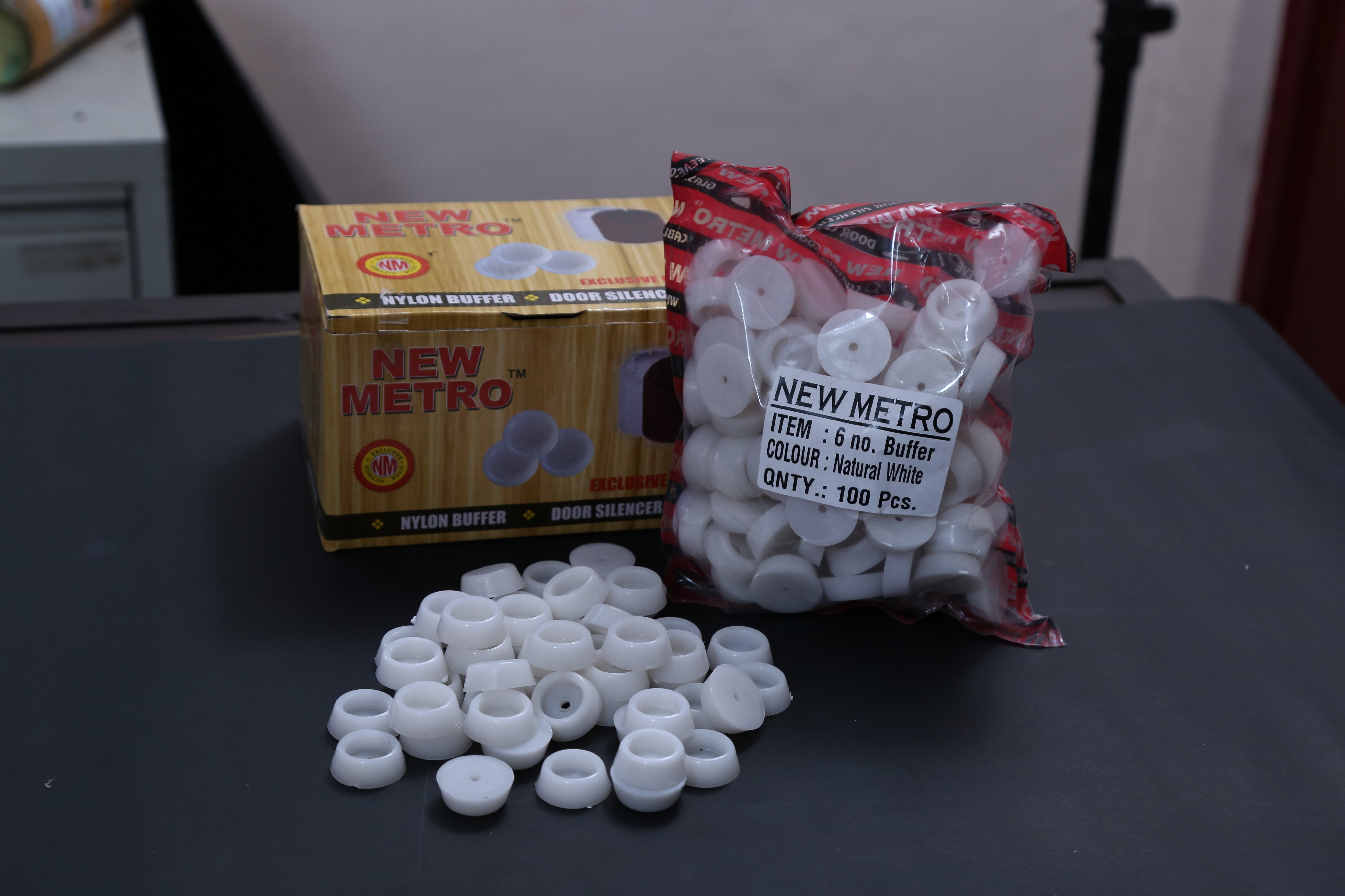 8no. - Plastic Door Stopper | White, Commercial Application, Ideal For Efficient Door Closing And Protection