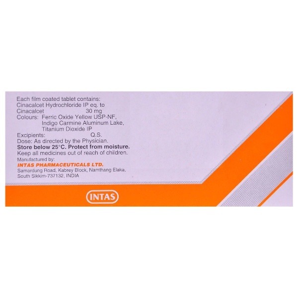 Cinacalcet Tablets - Cinacalcet 30mg, Pack Of 10 Pieces | Controls Pth, Calcium & Phosphorus Levels, Store Below 30â°c