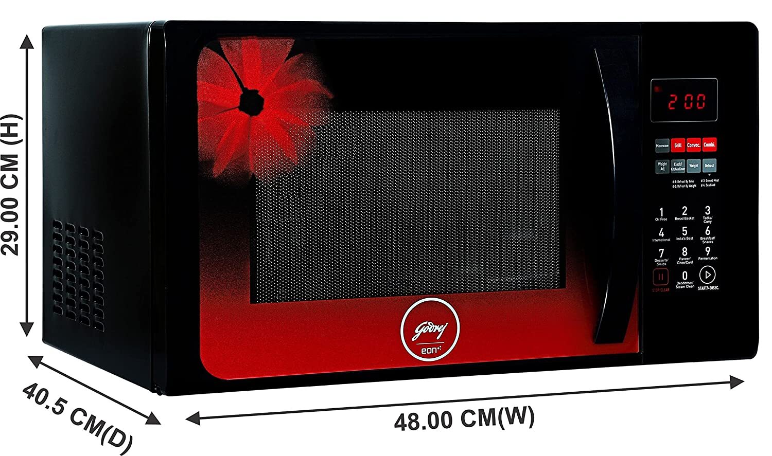 Red Daisy Microwave Oven.